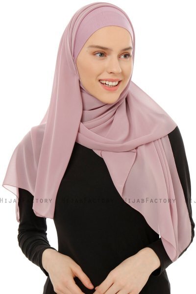 Alara Plain - Lilla One Piece Chiffon Hijab