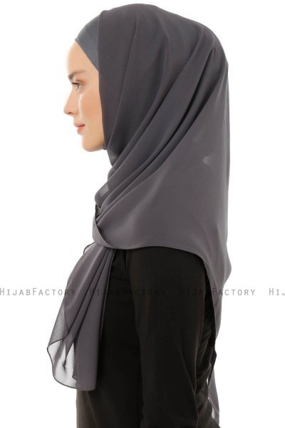 Alara Plain - Antrasitt One Piece Chiffon Hijab