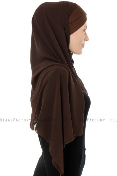 Alara Cross - Brun One Piece Chiffon Hijab