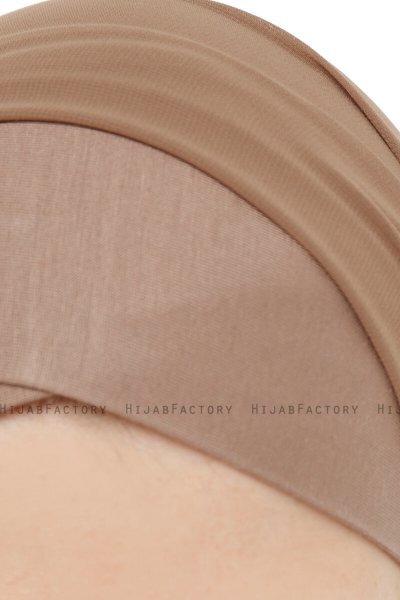 Alara Cross - Mørk Taupe One Piece Chiffon Hijab
