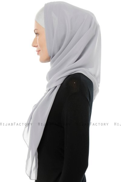 Alara Cross - Lysegrå One Piece Chiffon Hijab