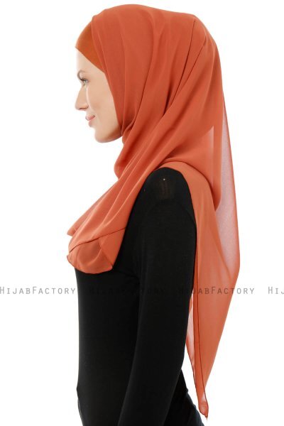 Alara Cross - Mursteinsrød One Piece Chiffon Hijab