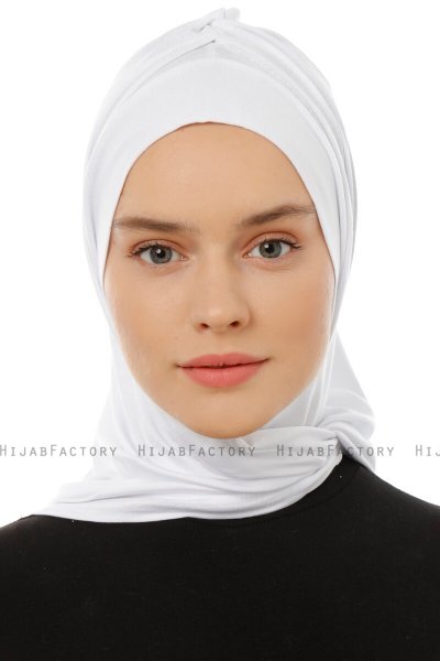 Isra Plain - Hvit One-Piece Viskos Hijab