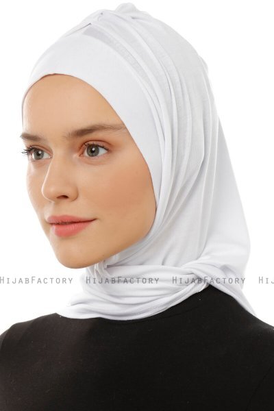 Isra Plain - Hvit One-Piece Viskos Hijab