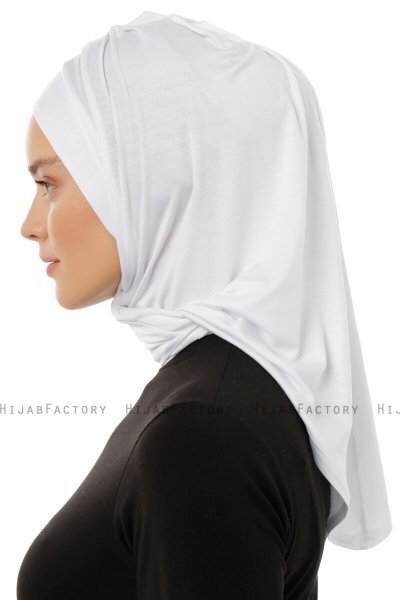 Isra Plain - Hvit One-Piece Viskos Hijab