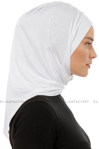 Isra Plain - Hvit One-Piece Viskos Hijab