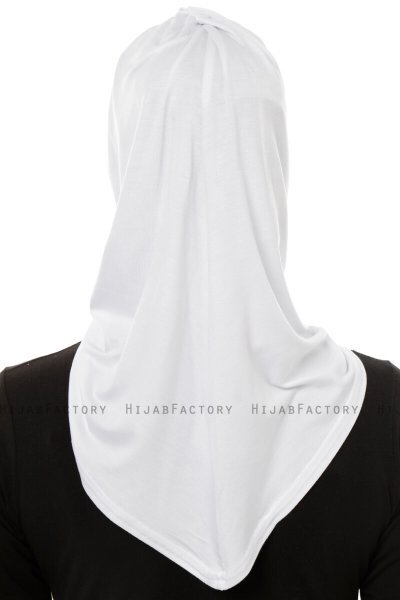 Isra Plain - Hvit One-Piece Viskos Hijab