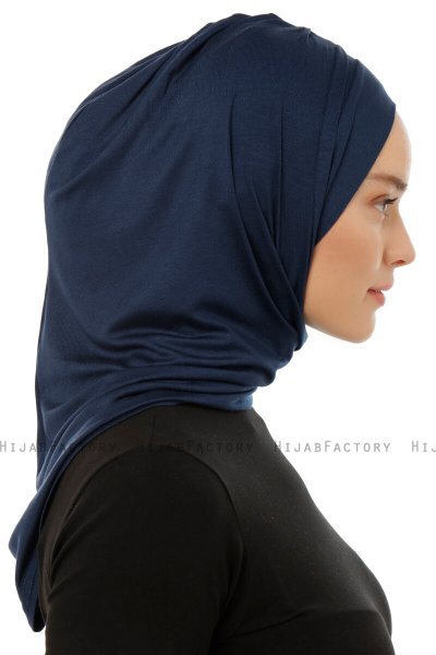 Isra Plain - Marineblå One-Piece Viskos Hijab