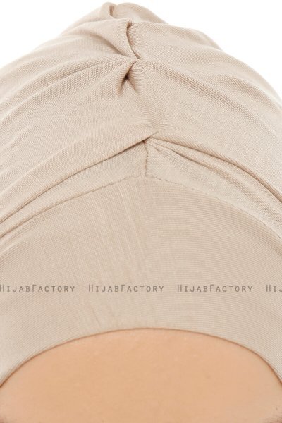 Isra Plain - Lys Taupe One-Piece Viskos Hijab