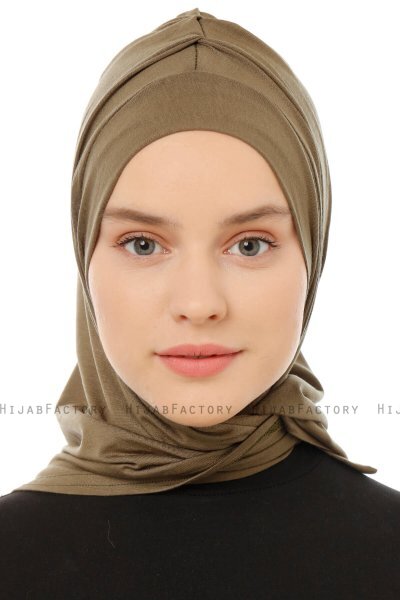 Isra Plain - Khaki One-Piece Viskos Hijab