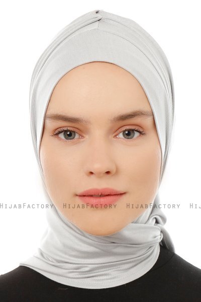 Isra Plain - Lysegrå One-Piece Viskos Hijab