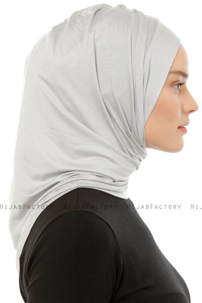 Isra Plain - Lysegrå One-Piece Viskos Hijab