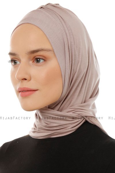 Isra Plain - Steingrå One-Piece Viskos Hijab