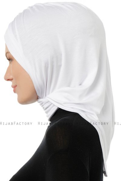 Isra Cross - Hvit One-Piece Viskos Hijab