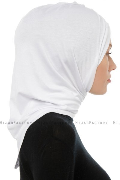 Isra Cross - Hvit One-Piece Viskos Hijab