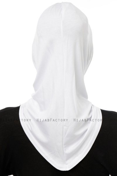 Isra Cross - Hvit One-Piece Viskos Hijab