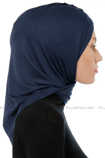 Isra Cross - Marineblå One-Piece Viskos Hijab