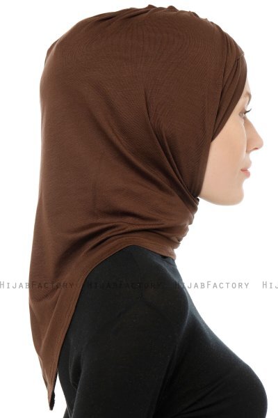 Isra Cross - Brun One-Piece Viskos Hijab