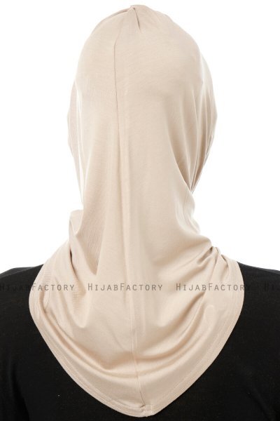 Isra Cross - Lys Taupe One-Piece Viskos Hijab