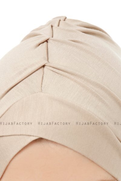 Isra Cross - Lys Taupe One-Piece Viskos Hijab