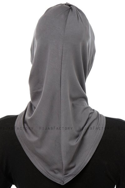 Isra Cross - Mørk Grå One-Piece Viskos Hijab