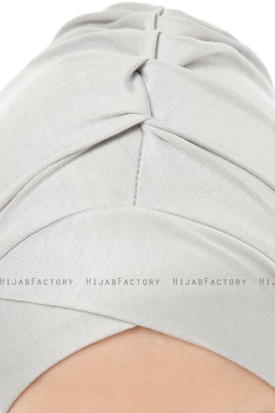 Isra Cross - Lysegrå One-Piece Viskos Hijab