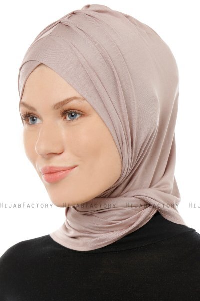 Isra Cross - Steingrå One-Piece Viskos Hijab