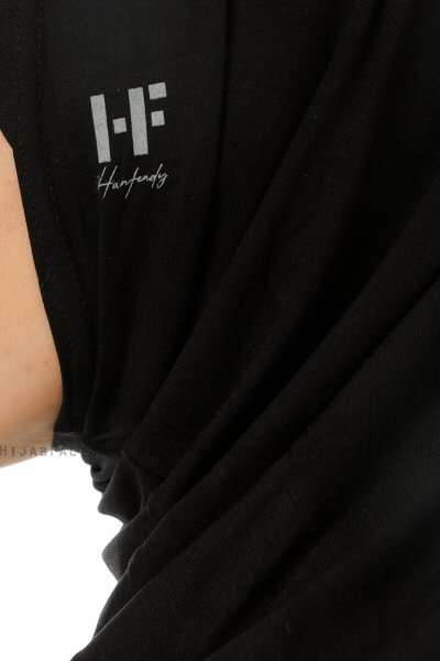 Hanfendy Plain Logo - Svart One-Piece Hijab