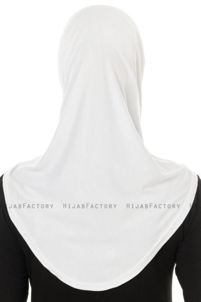 Hanfendy Plain Logo - Hvit One-Piece Hijab