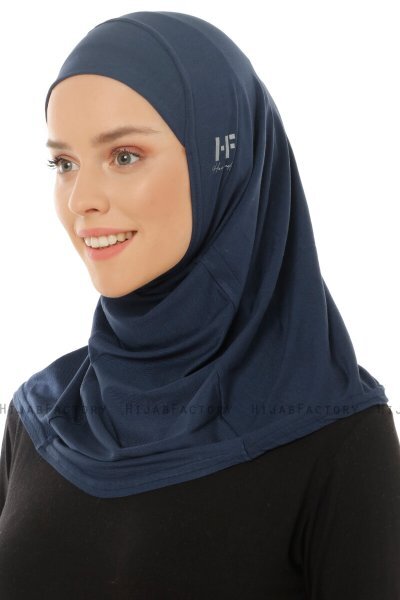 Hanfendy Plain Logo - Marineblå One-Piece Hijab