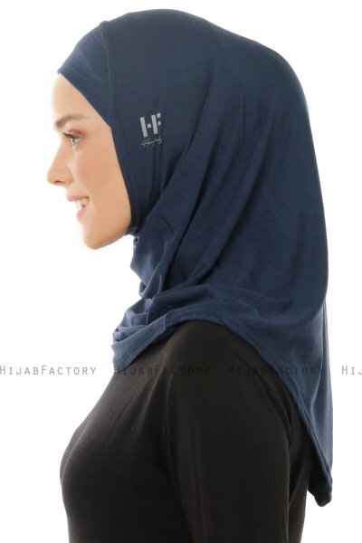 Hanfendy Plain Logo - Marineblå One-Piece Hijab