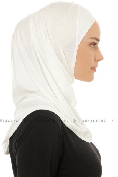 Hanfendy Plain Logo - Creme One-Piece Hijab
