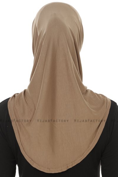 Hanfendy Plain Logo - Mørk Taupe One-Piece Hijab