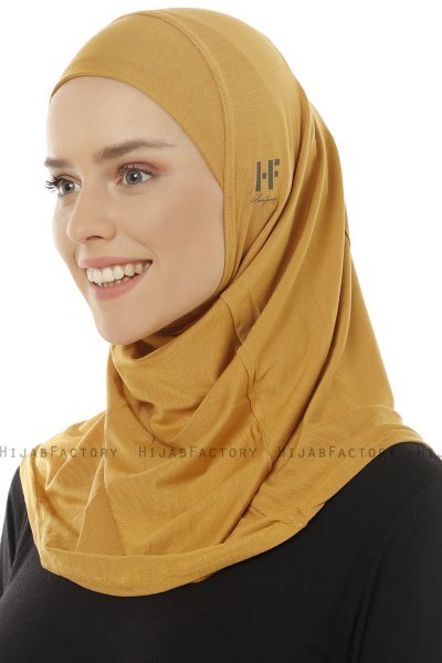 Hanfendy Plain Logo - Sennepsgul One-Piece Hijab