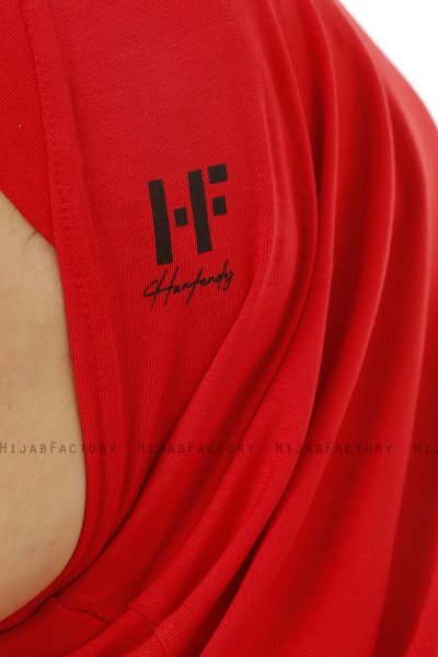 Hanfendy Plain Logo - Rød One-Piece Hijab