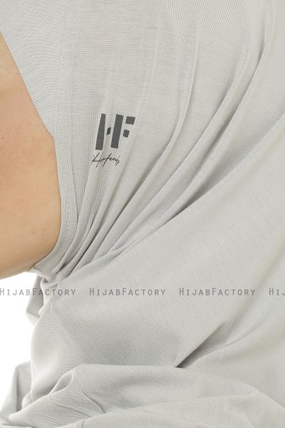 Hanfendy Plain Logo - Lysegrå One-Piece Hijab