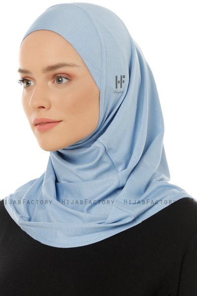 Hanfendy Plain Logo - Lyseblå One-Piece Hijab