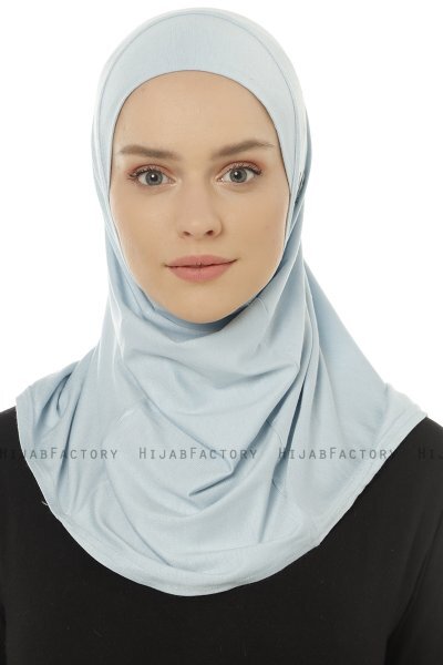 Hanfendy Plain Logo - Baby Blue One-Piece Hijab