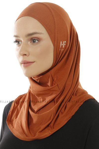 Hanfendy Plain Logo - Mursteinsrød One-Piece Hijab