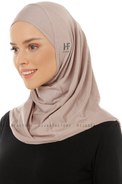 Hanfendy Plain Logo - Steingrå One-Piece Hijab