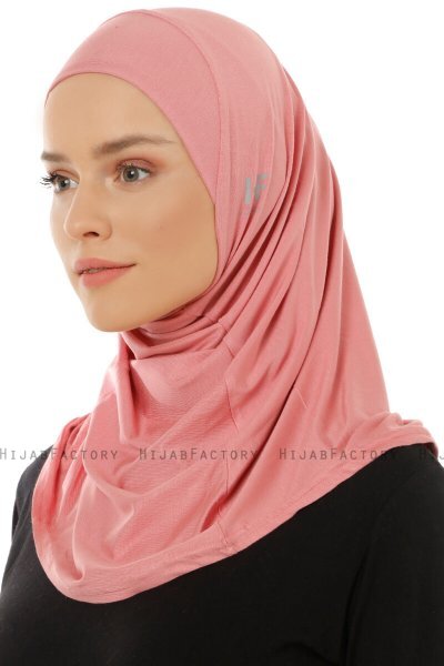 Hanfendy Plain Logo - Mørk Rosa One-Piece Hijab