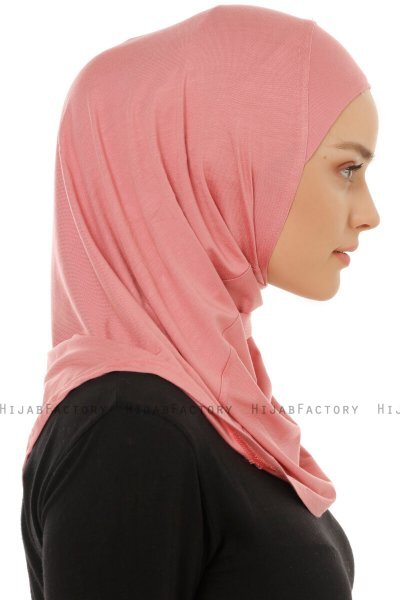 Hanfendy Plain Logo - Mørk Rosa One-Piece Hijab