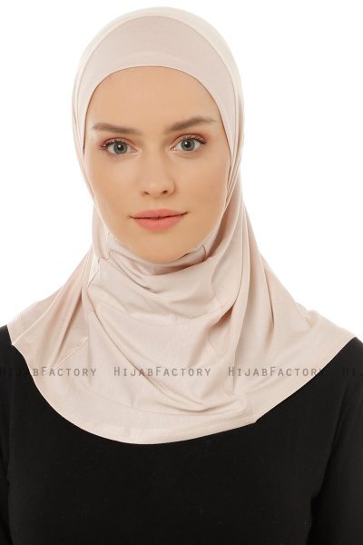 Hanfendy Plain Logo - Powder One-Piece Hijab