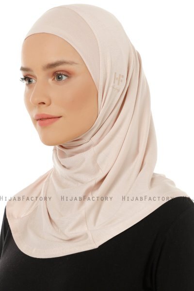 Hanfendy Plain Logo - Powder One-Piece Hijab
