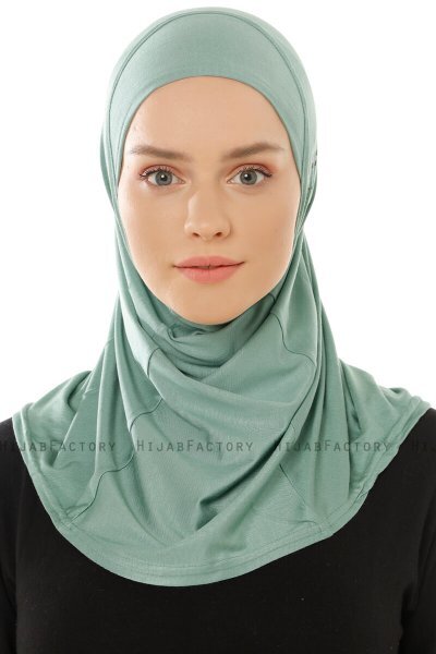 Hanfendy Plain Logo - Grønn One-Piece Hijab