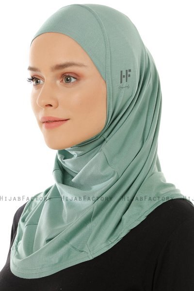 Hanfendy Plain Logo - Grønn One-Piece Hijab
