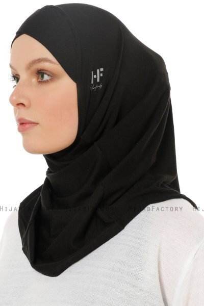 Hanfendy Cross Logo - Svart One-Piece Hijab