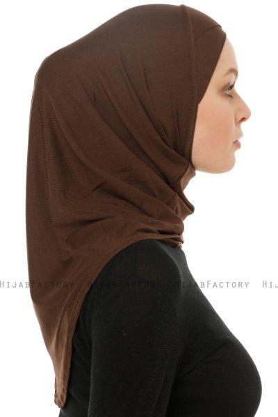 Hanfendy Cross Logo - Brun One-Piece Hijab