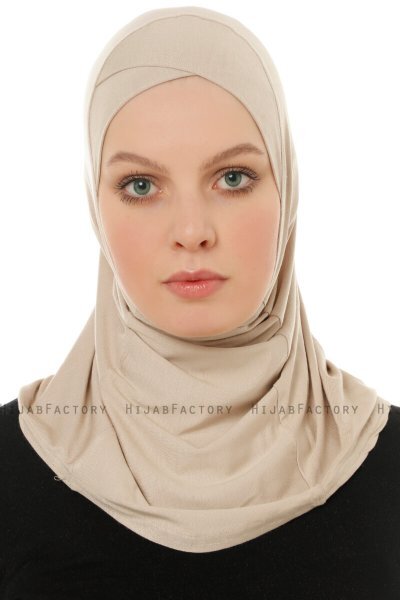Hanfendy Cross Logo - Lys Taupe One-Piece Hijab