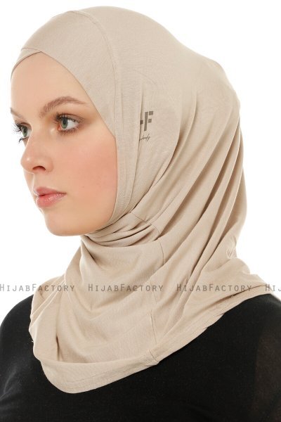 Hanfendy Cross Logo - Lys Taupe One-Piece Hijab